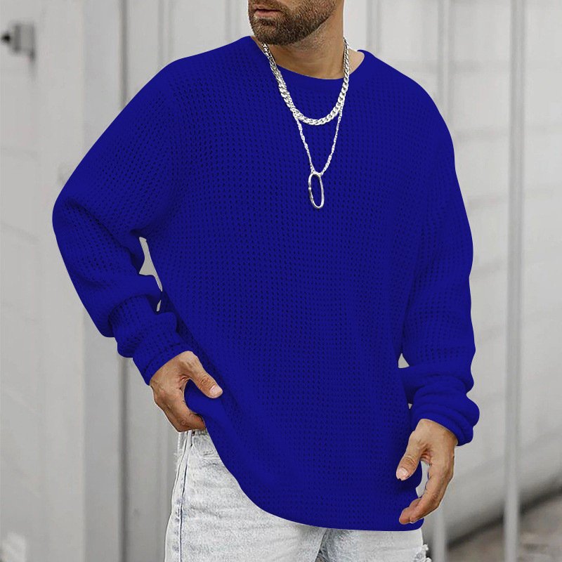 Long Sleeve Crew Neck Casual Men's Loose T-Shirt – Comfortable & Stylish