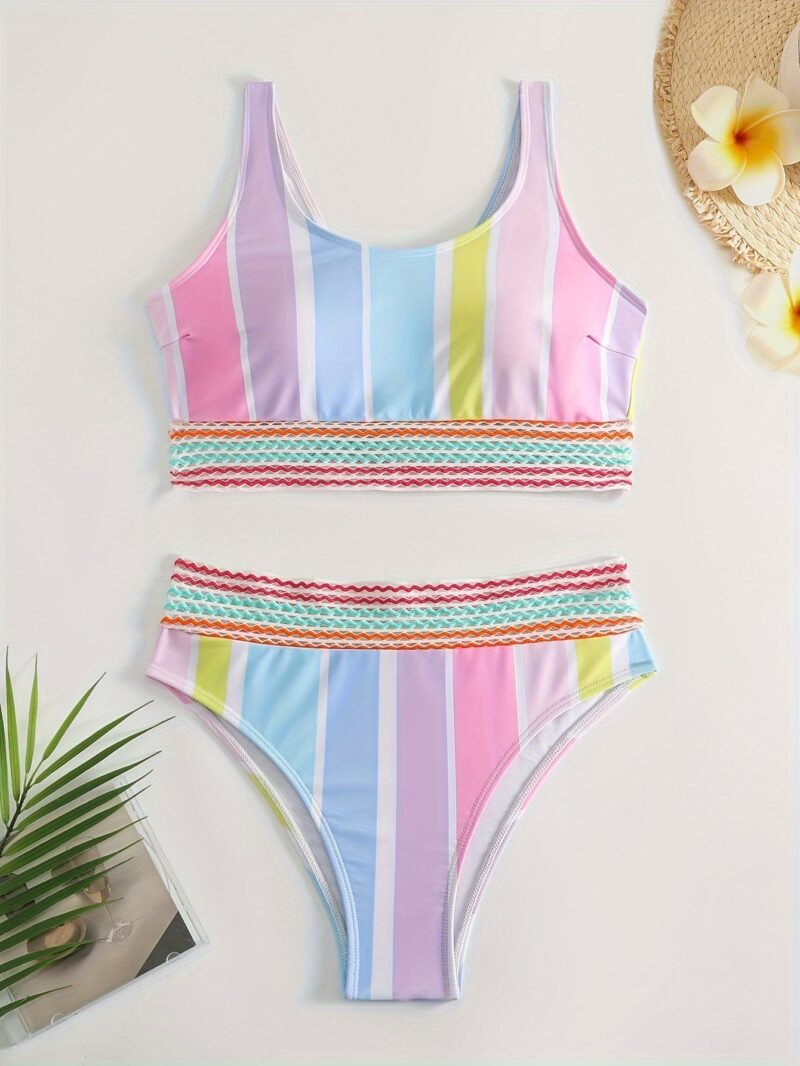 Women's Sports Casual Striped Bikini – Stylish & Comfortable Swimwear