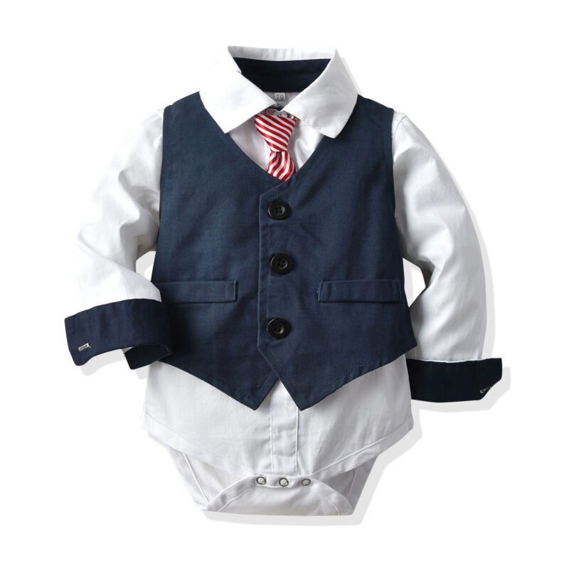 Gentleman's Suit Baby Romper | Long-Sleeved One-Piece Outfit for Infants