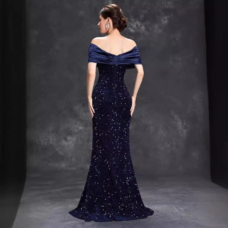 New Off-shoulder Evening Dress - Slim Fishtail Sexy Temperament Party Dress