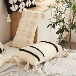 Ethnic Style Living Room Sofa Pillow Cases – Rectangular Back Cushion & Lumbar Support Pillow