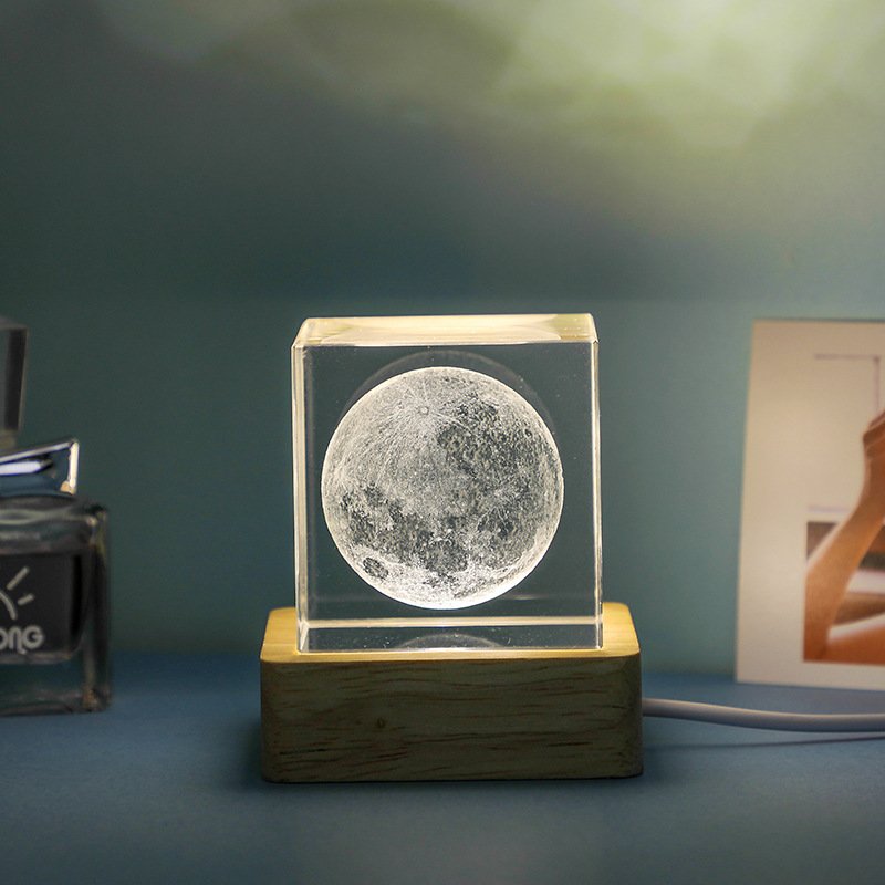 3D Transparent Crystal Cube Night Lamp – Desktop Decoration & Bedroom Home Decor for Kids, Parties, and Birthday Gifts