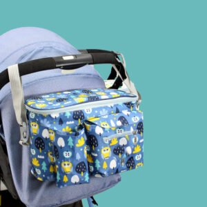 Baby Stroller Organizer - Adjustable Multifunction Travel Diaper Bag with Large Capacity & Bottle Holder