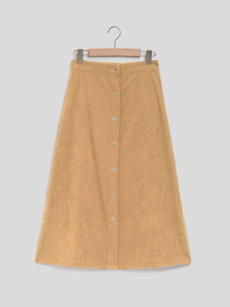 Corduroy High Waist Long Skirt - Stylish and Comfortable