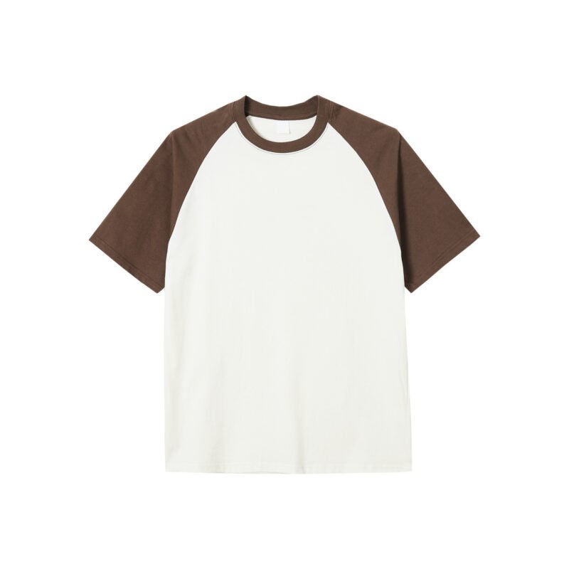 Cotton Contrast Color Short-Sleeved Loose T-shirt – Stylish & Comfortable