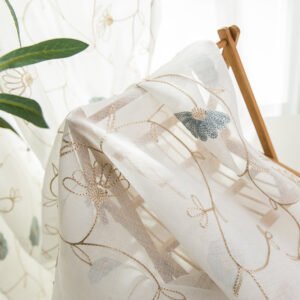 Garden Embroidered Window Screen – Elegant & Decorative Window Covering
