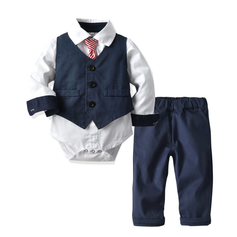 Gentleman's Suit Baby Romper | Long-Sleeved One-Piece Outfit for Infants