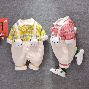 Check Panel Bodysuit - Stylish & Comfortable Outfit for Babies