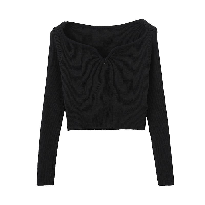 Small Petal Collar Short Sweater Design | Elegant & Trendy Women's Sweater