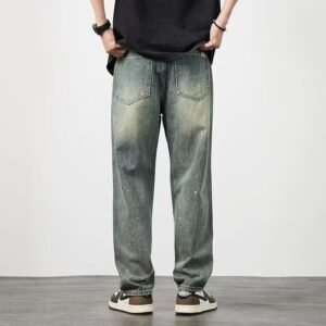 High Waist Jeans for Men – Straight-Leg Stylish Denim Pants