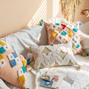 National Wind Tufted Cotton Canvas Pillowcase – Boho Chic Home Decor