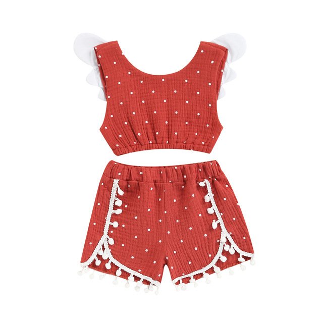 Girls Cotton Linen Polka Dot Style – Cute & Comfortable Children's Clothing