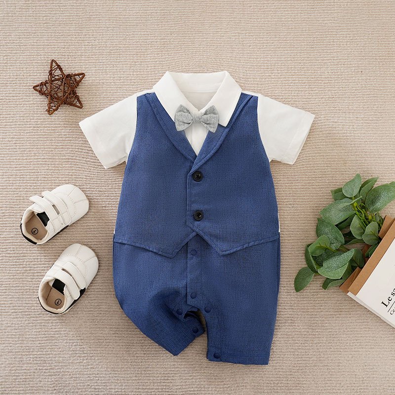 Summer Baby Boy Gentleman Jumpsuit - Stylish & Comfortable Outfit for Baby Boys