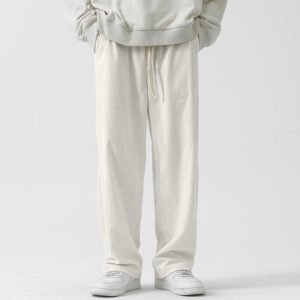 Fleece-Lined Thick Loose Straight Corduroy Pants – Warm & Comfortable Winter Wear