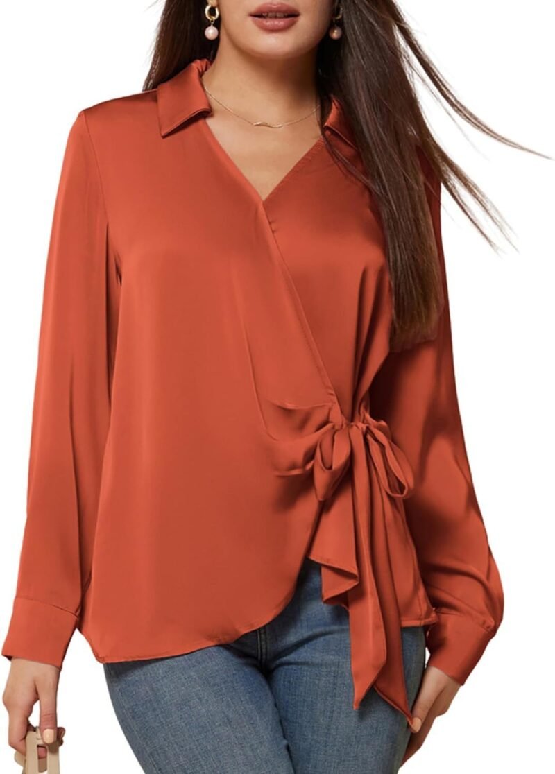 Elegant Beautiful Lace-Up Long Sleeve Shirt for Women - Stylish & Chic