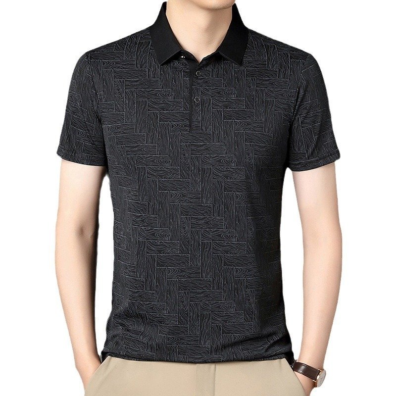 Men's Ice Silk Printed Short Sleeve T-Shirt – Cool & Stylish Casual Wear