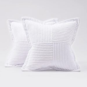 Corduroy Pillow Covers – Super Soft Boho Striped Throw Pillows for Couch & Living Room Decor