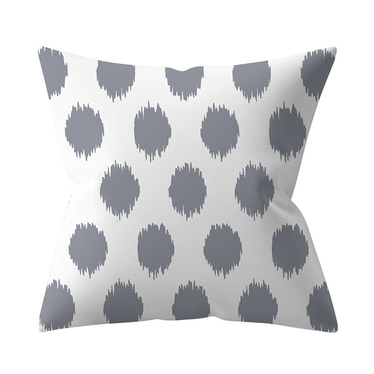 Gray Geometric Polyester Pillow Cover – Cross-border Hot Sale Silver Gray Sofa Cushion Cover