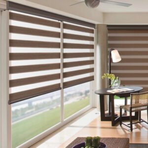 Soft Gauze Semi-Shading Rolling Curtain – Electric Zebra Roll-Up Window Treatment