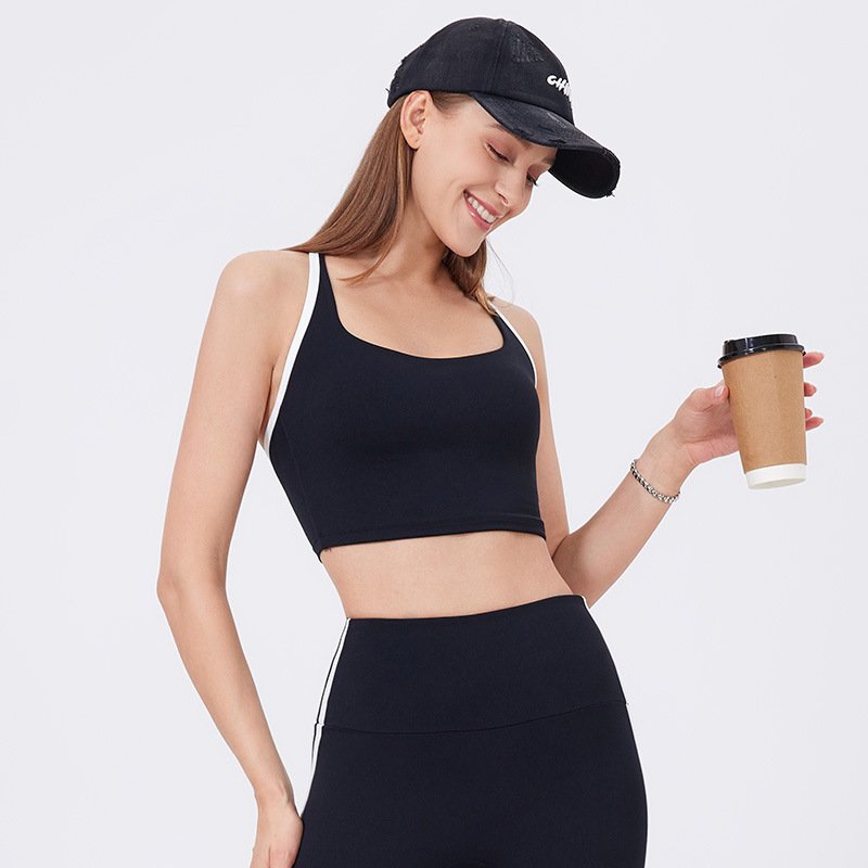 Nude Feel Yoga Bra with Adjustable Spaghetti Straps | Comfortable Fitness Wear for Women