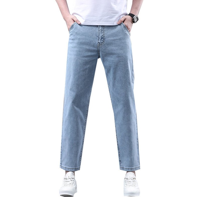 Men's Slim Fit Cropped Casual Light-Colored Jeans – Stylish & Comfortable