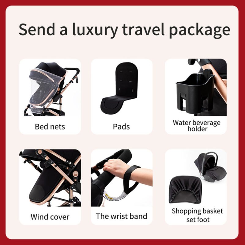 Baby Stroller - High Landscape Lightweight Folding with Shock Absorption