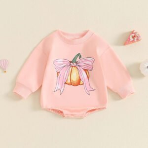 Baby Girl Pumpkin Print Overalls - Adorable Fall Outfit for Little Ones