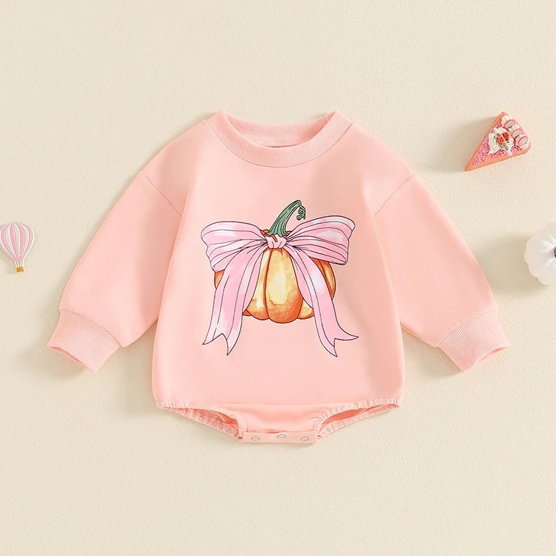 Baby Girl Pumpkin Print Overalls - Adorable Fall Outfit for Little Ones
