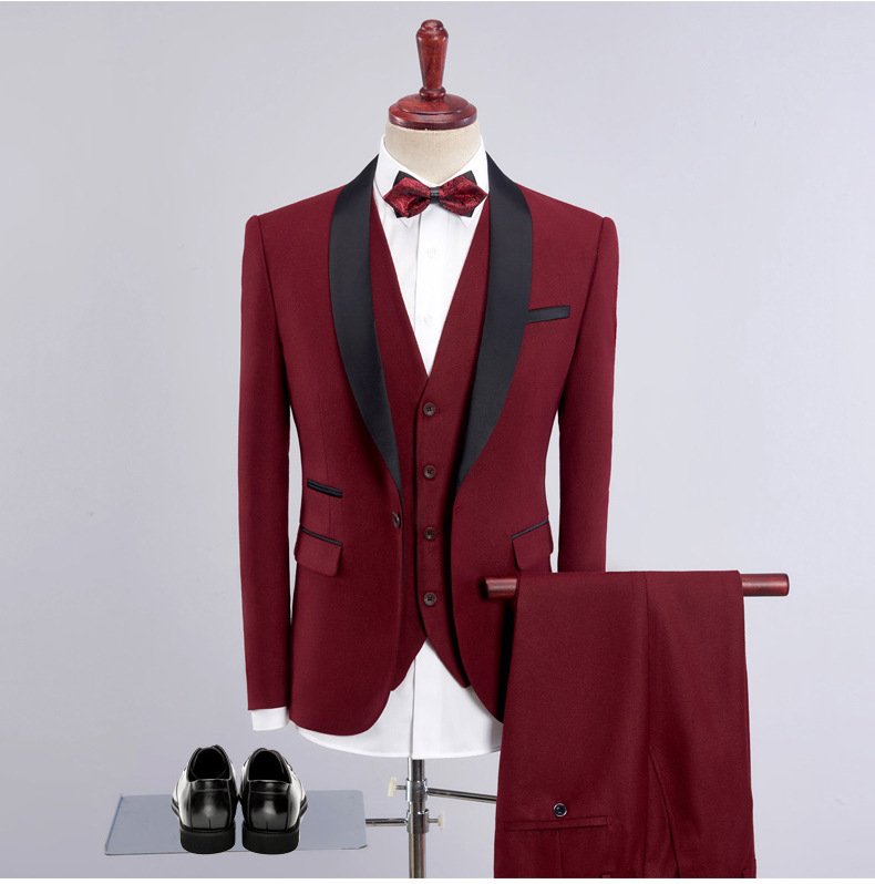 Slim Fit Groom Wedding Reception Suit - Elegant Formal Dress for Men