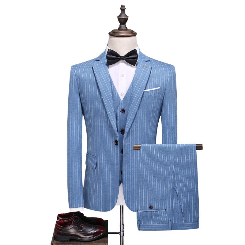 Men's Blue Slim Fit Suit - Business Casual & Wedding Dress Suit
