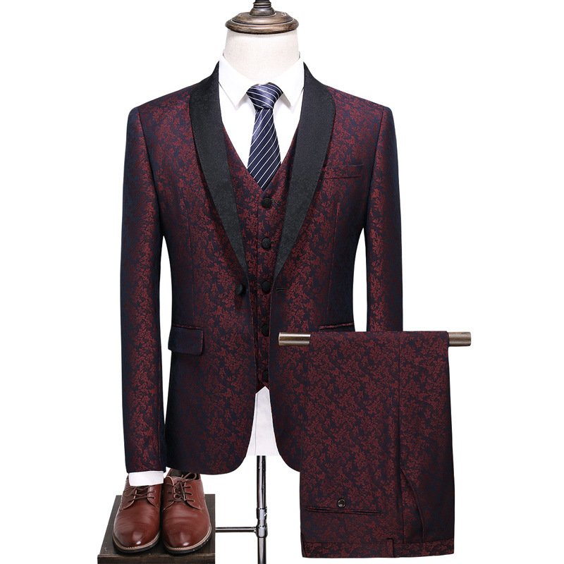 Slim Fit Three-Piece Casual Plaid Suit for Men - Stylish & Comfortable Attire