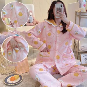 Maternity Winter Air Cotton Pajamas - Zipper Confinement Clothing