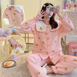 Maternity Winter Air Cotton Pajamas - Zipper Confinement Clothing