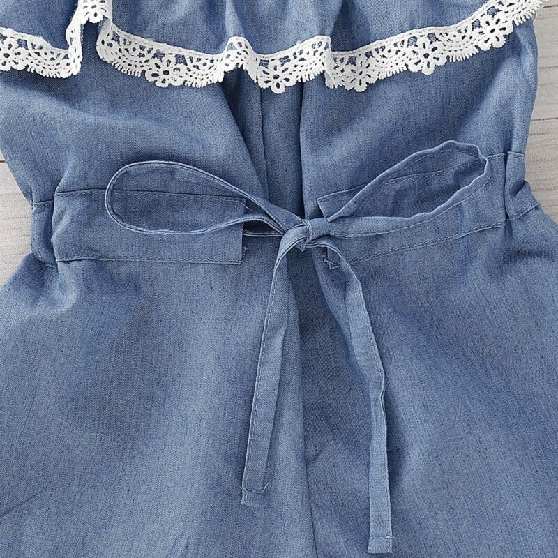 Jumpsuit & Denim Headband Two-Piece Set – Stylish & Comfortable Outfit for Girls