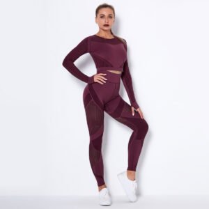 Seamless Knitted Absorbent Yoga Long-Sleeved Suit | Yoga Wear for Comfort and Performance