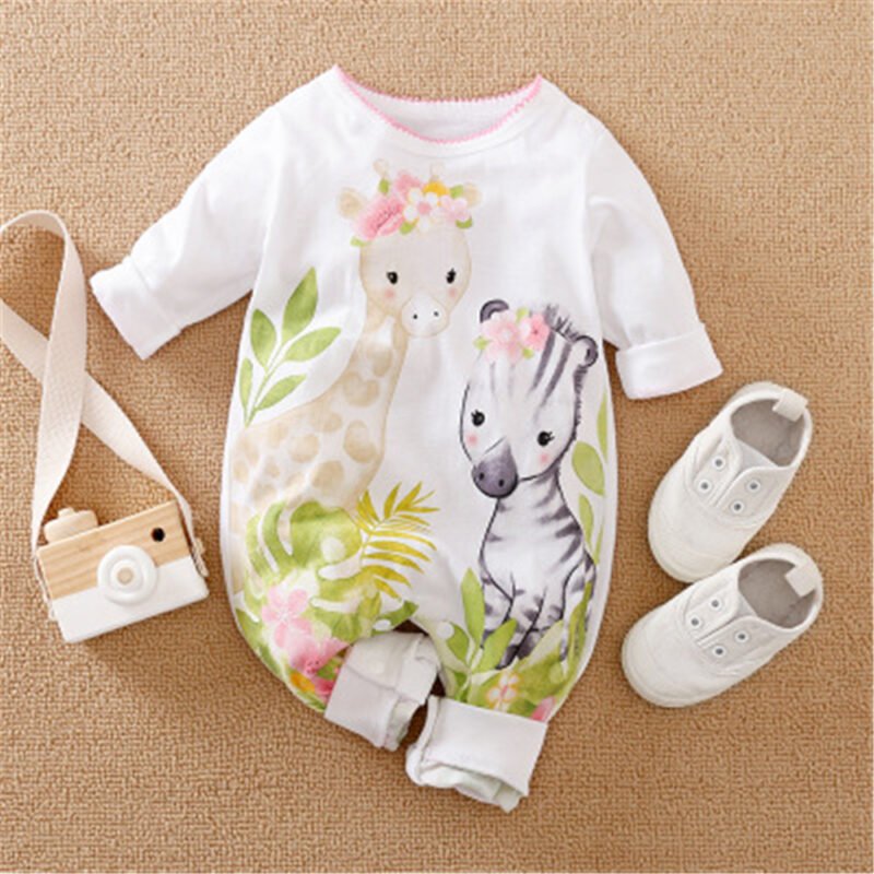 Baby Onesies – Spring & Autumn Cotton Cartoon Outfit for Infants"