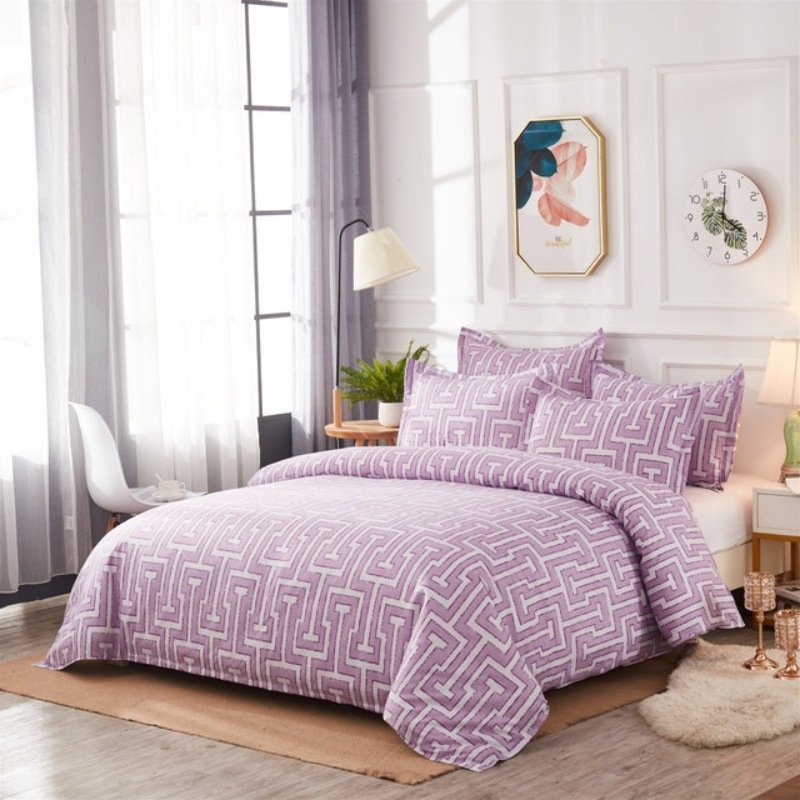 Geometric 3D Three-Piece Duvet Cover Set – Stylish Printed Bedding Set