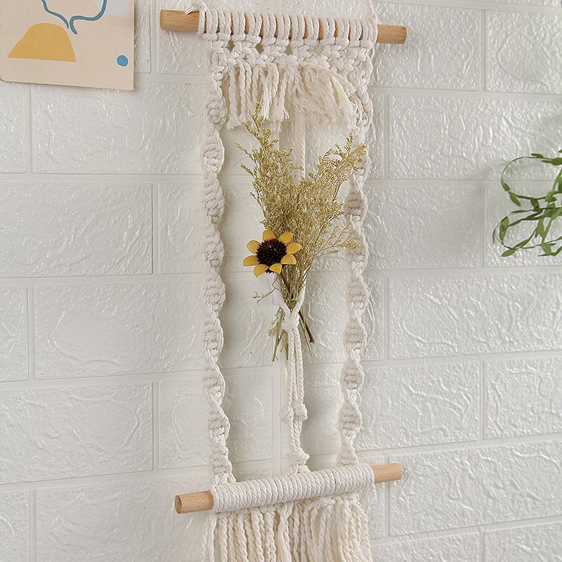 Woven Tapestry with Cotton Rope – Wall Hanging & Dried Flower Decoration for Home Decor