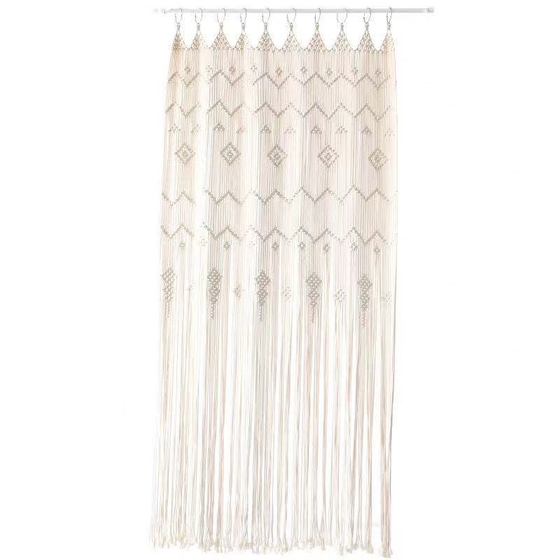 Finished Hoop Door Curtain – Bohemian Tapestry, Handwoven European Style Window Treatment