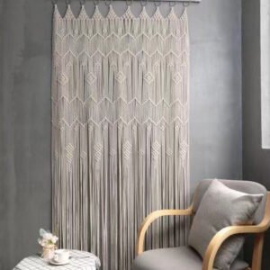 Finished Hoop Door Curtain – Bohemian Tapestry, Handwoven European Style Window Treatment