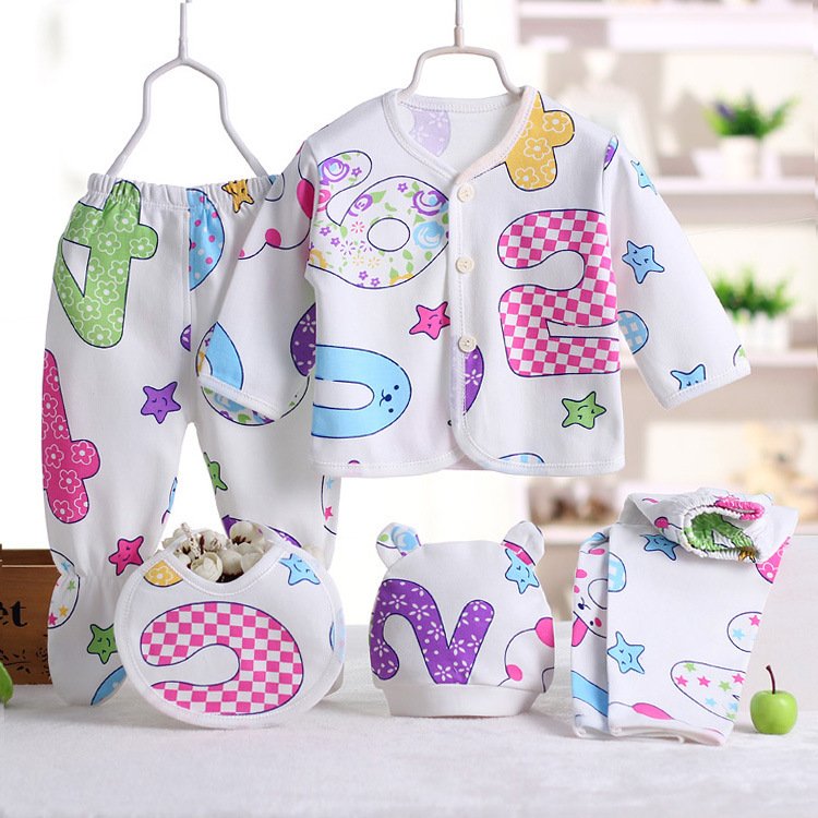 Baby Clothes Five-Piece Suit – Complete Outfit Set for Newborns