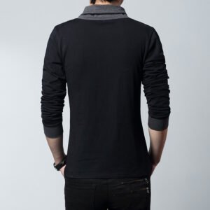 Men's V-Neck Long-Sleeved T-Shirt – Spring & Autumn Casual Wear