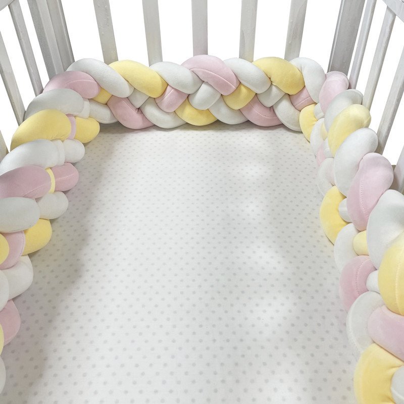 Woven Baby Bed Cover Bumper Strip - Four-Strand Soft Crib Protector