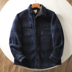 Fleece Lined Warm Loose Wool Plaid Shirt for Men - Cozy and Stylish