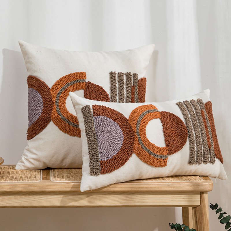 Cotton Canvas Loop Tufted Pillow – Durable and Stylish Home Decor