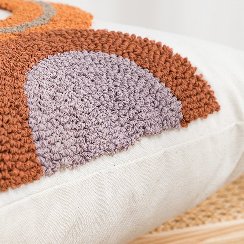Cotton Canvas Loop Tufted Pillow – Durable and Stylish Home Decor