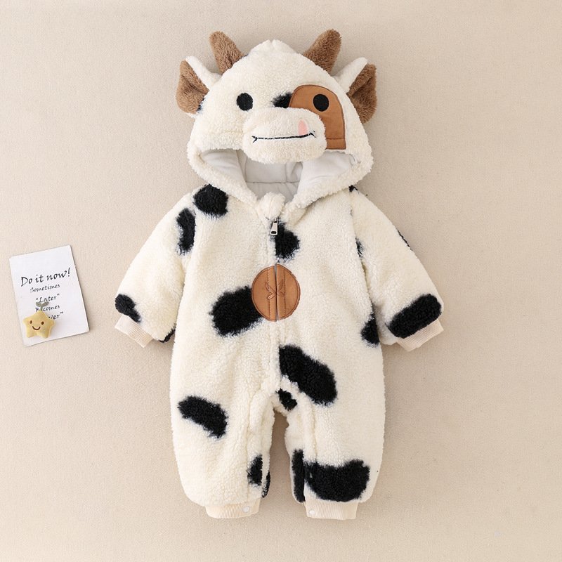 Winter Thickened Quilted Baby Jumpsuit – Warm & Cozy Infant Outerwear