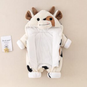 Winter Thickened Quilted Baby Jumpsuit – Warm & Cozy Infant Outerwear
