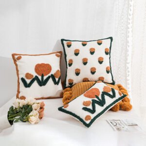 Loop Velvet Embroidered Sofa Cushion Cover – Soft and Luxurious Decorative Pillow