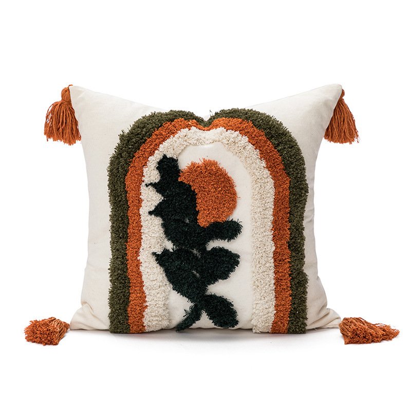 Loop Velvet Embroidered Sofa Cushion Cover – Soft and Luxurious Decorative Pillow